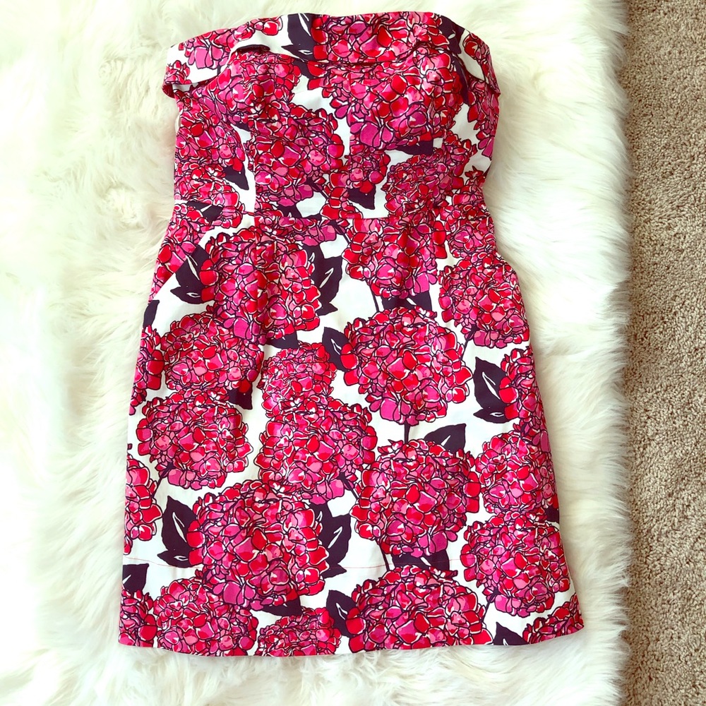 Vineyard Vines strapless hydrangea dress w/pockets